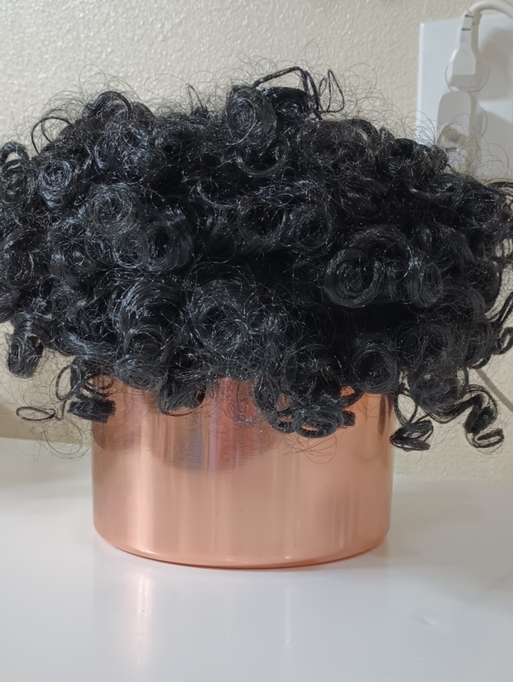 Black Curly Short Wig Small
